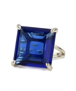 B08WC35QPY Precious Sapphire Sterling Silver Ring - Natural Gemstone Rings - Wedding, Engagement, Gift, Birthstone Rings for Women - Fashion Fine Jewelry - Choose Ring Size
