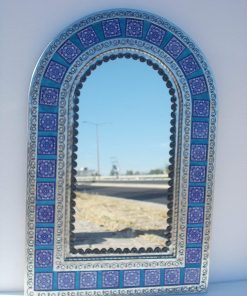 B08WJM9SRM PUNCHED TIN MIRROR mixed talavera tile mexican folk art mirrors wall decoration