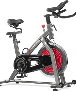 B08V9XDFNC AUKUYEE Indoor Cycling Bike with Pulse Sensor/LCD Monitor,4-Way Adjustable Handlebar & Seat for Home Cardio Workout Belt Drive