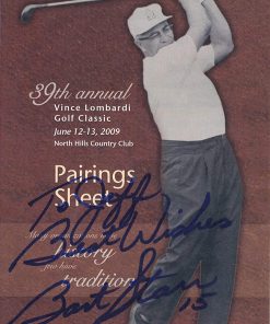 B08V8FQJBP Bart Star HOF Packers Signed/Auto 2009 Lombardi Golf Pairing Sheet JSA 157543