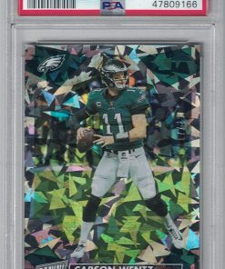 B08VNRBXGH PSA Mint 9 Panini Day Football Carson Wentz Cracked Ice Card #'d /25
