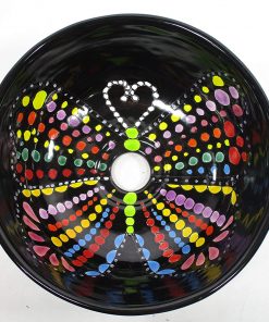 B08X1G5MX8 10Â¾" ROUND TALAVERA SINK, vessel mexican bathroom sink handmade folk art ceramic