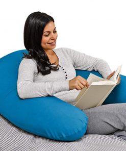 B0085ZQFNS Yogibo Support Reading Pillow, Unique U-Shaped Backrest with Arms, Provides A Lift for Watching TV, Gaming, Working, Filled with Soft Micro-Beads, Turquoise
