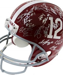 B08SLQHMS6 Alabama Crimson Tide 2017-18 National Champions Team Signed Autographed Riddell Full Size Replica Helmet PAAS COA