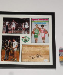 B08VWMBVYF DAVE COWENS SIGNED 12X12 FRAMED FLOORBOARD COLLAGE BOSTON JSA COA