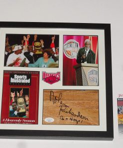 B08VWM7M8J NOLAN RICHARDSON SIGNED 12X12 FRAMED FLOORBOARD COLLAGE ARKANSAS JSA COA