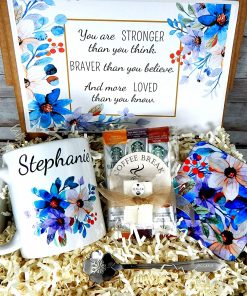 B08WZ731YD Personalized Mug Gift Basket Engraved Spoon - Gift To Encourage and Inspire