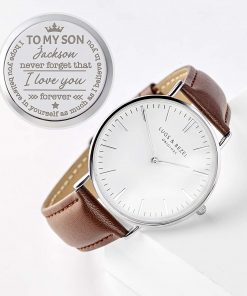 B08VWX951M Engraved Gifts For Son, Son Gift From Mom, Gift For Son Birthday, Personalized Watch For Men, Birthday Gift For Son