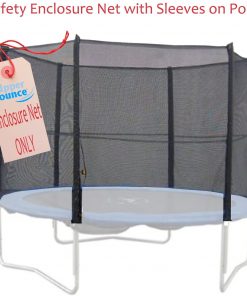 B003OSU7G2 Upper Bounce Round Trampoline Safety Net-Round Trampoline Using Variant Straight Poles-Breathable Weather-Resistant Trampoline Net Replacement-Installs Outside of Frame