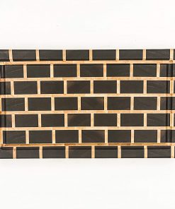 B08WT6VV63 Large Handmade Walnut and Maple Brick Patterned Wood Cutting Board Made in the USA-16x10x1.75 Non-Slip Feet-Juice Groove-Integrated Handles