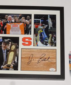 B08VWRPN34 JIM BOEHEIM SIGNED 12X12 FRAMED FLOORBOARD COLLAGE SYRACUSE JSA COA