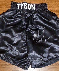 B008PJUN2S Mike Tyson Signed Auto'd Custom Boxing Trunks PSA/DNA COA XL Autograph Black - Autographed Boxing Robes and Trunks