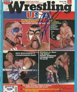 B00ANSZT4G Barry Windham LOD Animal Ron Bass Nick Bockwinkel Signed Magazine PSA/DNA WWE - Autographed Wrestling Miscellaneous Items