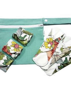 B08VRMDF6V LilindÂ® 9 Pack Starter Set, Organic Cloth Pads, Reusable Washable Menstrual Family Cloth, Zero Waste 100% Cotton 9x Green Flowers