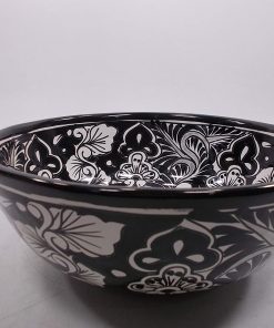B08WPJP79Z 10Â¾" ROUND TALAVERA SINK, vessel mexican bathroom sink handmade folk art ceramic