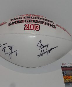 B08VWPPJT6 BEN ROETHLISBERGER TERRY HOEPPNER SIGNED MIAMI OHIO COMMEMORATIVE FOOTBALL JSA