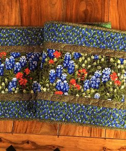B08X32CY3K Table Runner with Flowers, Blue Bonnets Red Table Runner for Dining Room, Quilted 13x48 inch, Reversible Coffee Table Runner for Living Room, Wildflower, Nature Garden Quilt Everyday Handmade