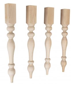 B08WPGVQ34 Carolina Leg Co. - Chunky Maple Farmhouse Table Legs - Unfinished - DIY Furniture - Turned Legs - Set of 4 - Dimensions: 3.0" x 29" - Made in NC