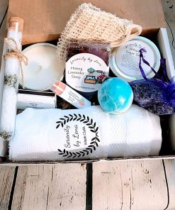 B08T1FFSNY 10 piece Lavender spa gift set, Deluxe Lavender Gift Box, gift for all occasion.