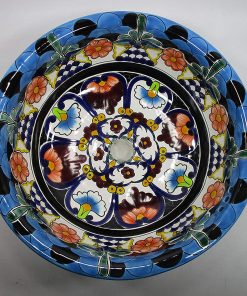 B08WNNBD1B 16" ROUND TALAVERA drop in sink mexican bathroom handmade ceramic folk art
