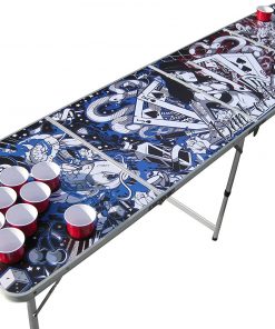 B005NKMNM0 Tattoo Portable Beer Pong Table with Holes