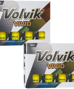 B08TB1TBBK Volvik Vivid 3-Pieces Matte Finish Color Golf Balls 2 Dozen (24 Balls)- Yellow Color