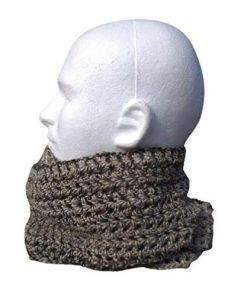 B08WYGKP72 Mens Cowl Loop Infinity Scarf Tube Crochet Neck Warmer Brown Face Mask Womens