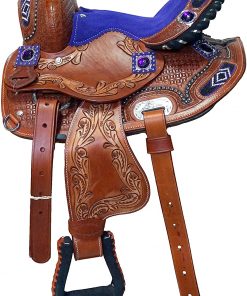 B08RWXPPZK Manaal Enterprises 8" inches Seat, Children Western Premium Leather Miniature Pony Horse Saddle