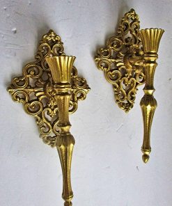 B08WYW6S13 Wall Sconces, Metal, Candle Holders, Gold Wall Decor, French Baroque