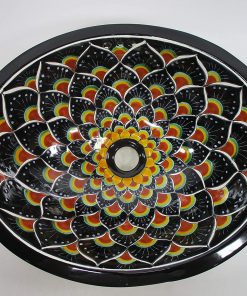 B08X1CCJGN 17" X 14" TALAVERA SINK drop in or undermount mexican bathroom handmade ceramic