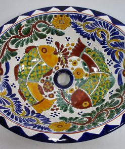 B08X19ZMX4 17" X 14" TALAVERA SINK drop in or undermount mexican bathroom handmade ceramic