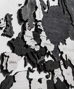 B08WKV4R8X Wood World Map Wall decor 3D Map of the World Wall Art Large Wall Decal Wooden Decor Anniversary Gift