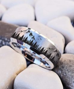 B08X3YBVR4 Mountain Ring Nature Wedding Band Yosemite Engagement Ring El Capitan Jewelry Half Dome Wedding Band