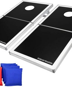 B007B8ED3Y GoSports Cornhole PRO Regulation Size Bean Bag Toss Game Set - Foldable (American Flag, LED, Black, Red & Blue Designs)