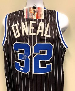 B08RQWTYTN Shaquille O'Neal Orlando Magic Signed Autograph Custom Jersey Black JSA Witnessed Certified