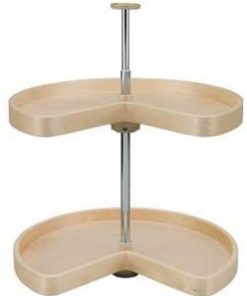 B003NTBD9W 32in Kidney Banded Wood Lazy Susan 2-shelf Set