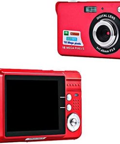 B08TW9SDWQ 18 Mega Pixels 2.7" LCD Rechargeable HD Digital Camera Video Camera Digital Students Cameras,Indoor Outdoor for Adult/Seniors/Kid,Silver (Color : Red)