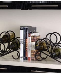 B003IU9SFM Scroll Wine Rack Bookends - Set of 2 in Black