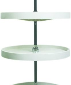 B0043U09CW 20" Knape & Vogt PFN20S3T Lazy Susan Polymer Full Round - Triple Shelf - White