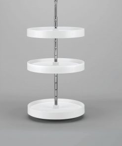 B003NGRXT4 18in 3 Shelf Full Round Polymer Lazy Susan Set Almond