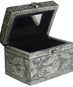 B00819CXCA NOVICA Leaf and Tree Brass Jewelry Box, Metallic 'Persian Paradise'