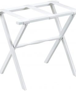 B007TTO3VC Gate House Furniture Item White Straight Leg Luggage Rack with 3 White Nylon Straps 23 by 13 by 20-Inch