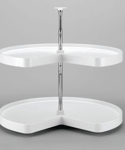 B003NGW2G8 32in Kidney Polymer Lazy Susan Set Almond