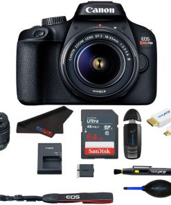 B08TB6GXGJ Canon EOS Rebel T100 (EOS 4000D) DSLR Camera w/ 18-55mm DC III Zoom Lens + Pixibytes Basic Bundle