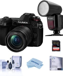 B08WHG8JKT Panasonic Lumix G9 4K Mirrorless Camera with Lumix G Vario 12-60mm f/3.5-5.6 Lens, Bundle with Flashpoint Zoom Li-on X R2 TTL Flash Speedlight