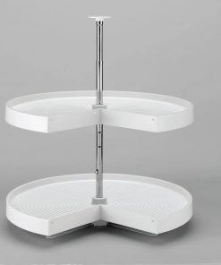 B003NGW3BC 28in Pie Cut Polymer Lazy Susan Set Almond