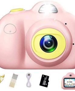 B08X71R4JZ LKYBOA Kids Camera, 1080P HD Mini Video Camera for Children W/ 16GB Memory Card,2" IPS Screen, Ideal Toy for 3-12 Years Old Girls Boys Party Outdoor (Color : Pink)