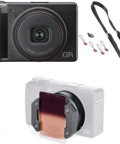 B08V544XBS Ricoh GR III Digital Camera, Black Bundle with NiSi Filter System Master Kit, Peak Design Leash Camera Strap