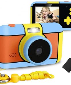 B08X4S4TPS LKYBOA Kids Camera, Rechargeable Children Digital Camera with 2.4 Inch LCD and 32G Memory Card 1080P HD Shockproof