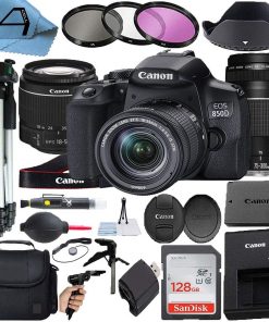B08RQHG8DR Canon EOS 850D / Rebel T8i Digital SLR Camera with EF-S 18-55mm f/4-5.6 is STM + EF 75-300mm f/4-5.6 III Dual Lens + SanDisk 128GB Memory Card + Case + Filters + A-Cell Accessory Bundle
